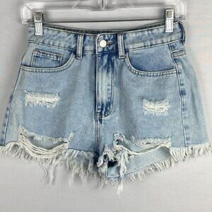 Shein Jean Shorts Womens Cute Summer Bohemian Destroyed Gypsy Hippie 26